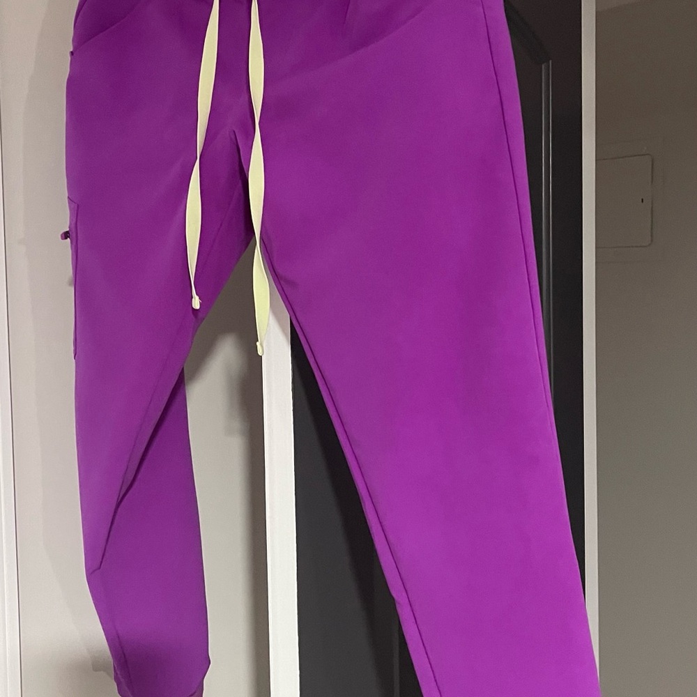 Figs Purple Skinny Jumpsuit with Elastic Waistband